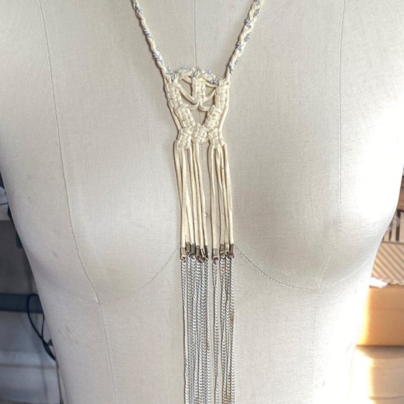 Urban Outfitters Woven Suede Dreamcatcher Necklace - Picture 2 of 3